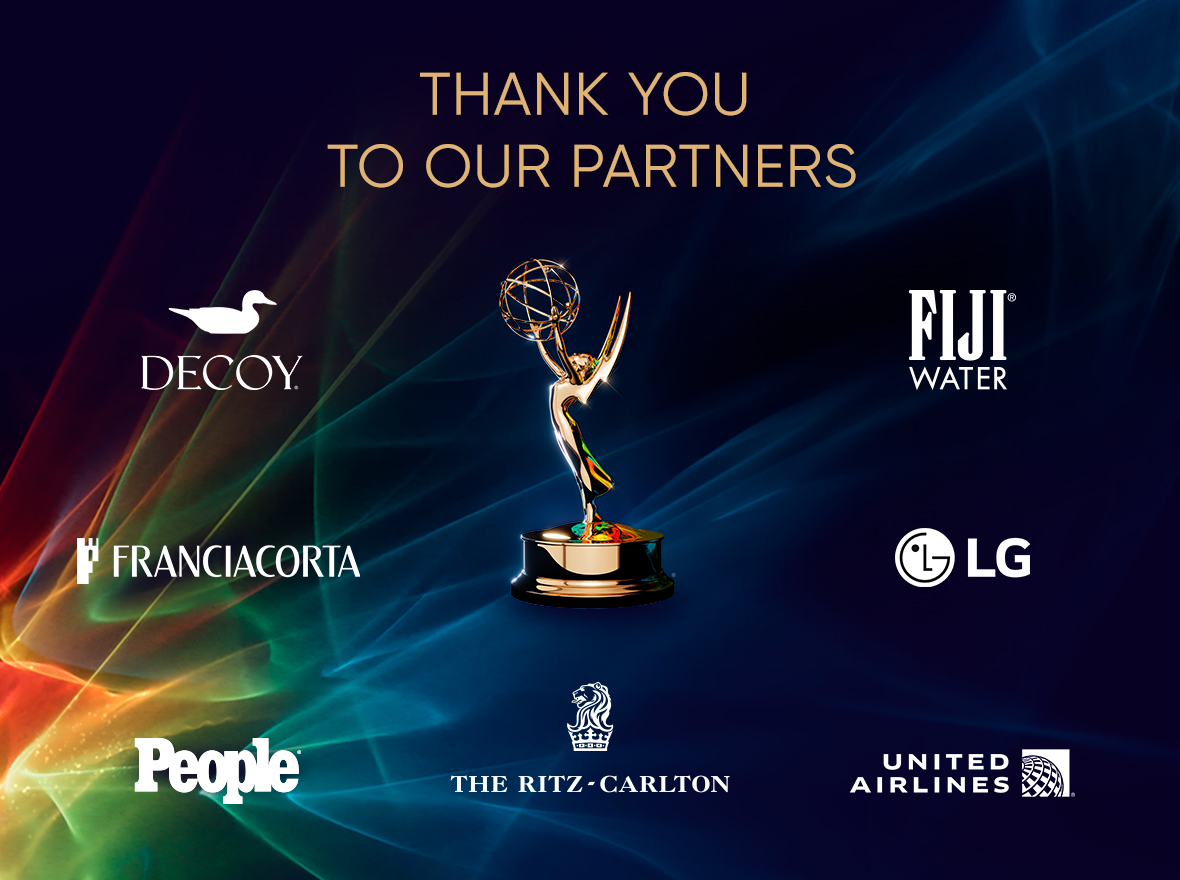 The Television Academy's Thank You to Our Partners: Decoy, Figi Water, LG, People, The Ritz-Carlton, United Airlines, and Franciacorta