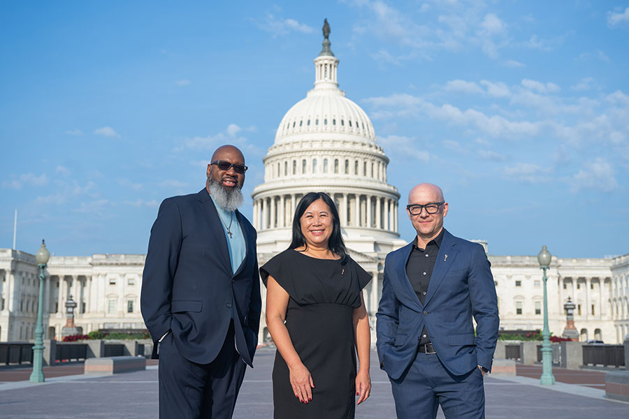 David Hartle, Christina Lee Storm and Renard Jenkins from the Television Academy lobbying in Washington, D.C.