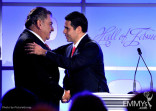Mario Kreutzberger and Cesar Conde onstage at the 21st Annual Hall of Fame Gala