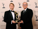David Haslingden (L) and Academy of Television Arts &amp; Sciences chairman and CEO John Shaffner