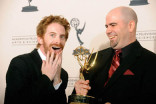 Actor Seth Green (L) and character designer Ben Balistreri