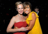 Actresses Melora Hardin (L) and Mariska Hargitay