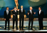 Hosts Ryan Seacrest, Tom Bergeron, Heidi Klum, Howie Mandel, and Jeff Probst 
