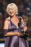 Actress Helen Mirren accepts her award for Outstanding Actress in a Miniseries or Movie 