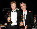 Conan O'Brien and writer Mike Sweeney 