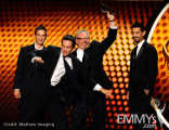 Winners of Best Cinematography for Nonfiction for &quot;Survivor&quot; onstage during the 62nd Primetime Creative Arts Emmy Awards