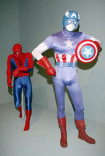 Spiderman and Captain America costumes on exhibit