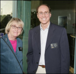 Television Academy governor Kathy Joostenat with academy COO  Alan Perris at Next TV