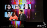 Melissa McCarthy and Joshua Jackson at the 63rd Primetime Emmy Awards Nominations Ceremony