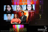 Melissa McCarthy and Joshua Jackson at the 63rd Primetime Emmy Awards Nominations Ceremony