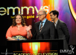 Melissa McCarthy, John Shaffner &amp; Joshua Jackson at the 63rd Primetime Emmy Awards Nominations Ceremony