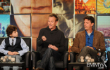David Mazouz, Kiefer Sutherland and Tim Kring onstage during the Touch panel