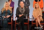 Jessica Simpson, John Varatos and Nicole Richie onstage during the Fashion Star panel at the NBC Universal portion of the 2012 W