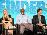 Maddie Hasson, Michael Clarke Duncan and Geoff Stults onstage during The Finder panel during the 2012 Winter TCA Tour