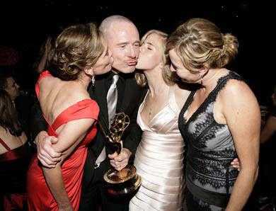 Actor Bryan Cranston, his wife Robin Dearden (L) daughter Robin Dearden and sister Amy Karalius