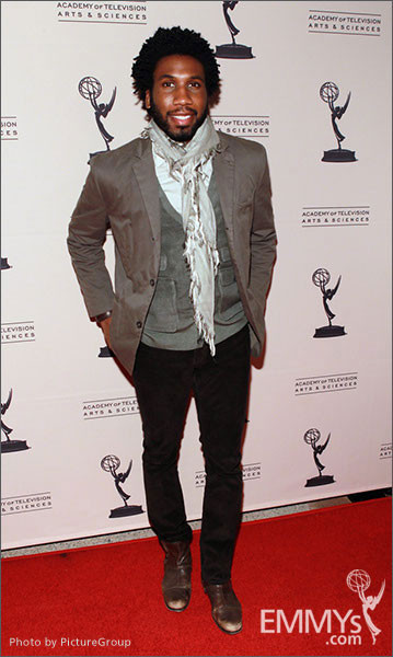 Nyambi Nyambi arrives at an Evening with Mike &amp; Molly