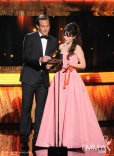Will Arnett and Zooey Deschanel onstage at the Academy of Television Arts &amp; Sciences 63rd Primetime Emmy Awards at Nokia Theatre