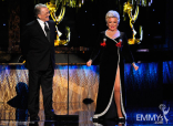 Bob Mackie and Mitzi Gaynor presenting onstage at the Academy of Television Arts and Sciences 2011 Primetime Creative Arts Emmys