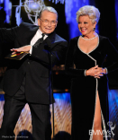 Bob Mackie and Mitzi Gaynor presenting onstage at the Academy of Television Arts and Sciences 2011 Primetime Creative Arts Emmy 