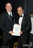 Emmy award winners Patrick Clark and James F. Fitzpatrick backstage at the Academy of Television Arts and Sciences 2011 Primetim
