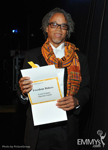 Emmy award winner Aljernon Tunsil backstage at the Academy of Television Arts &amp; Sciences 2011 Primetime Creative Arts Emmy Award