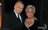 Bob Mackey (L) and Mitzi Gaynor pose backstage at the Academy of Television Arts and Sciences 2011 Primetime Creative Arts Emmys