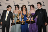 (L-R) Jake T. Austin, Selena Gomez, Maria Canals-Barrera, Jennifer Stone and David Henrie