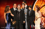 Actors Maria Canals- Barrera, David DeLuise, producer Peter Murietta, actors David Henrie, Jake T. Austin and Jennifer Stone