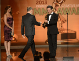Representative of Disney.com accepts the award for Outstanding Short-Format Animated Program for Disney Mickey Mouse Croissant de Triomphe