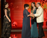  Lisa Dellechiaie and Francesca Paris accept the award for Outstanding Hairstyling for a Single-Camera Series for Boardwalk Empire
