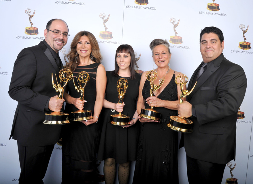 Louie Zakarian, Daniela Zivkovic, Amy Tagliamonti, Melanie Demetri, and Josh Turi at the 65th Creative Arts Emmys