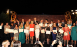 Performers on stage at the Performers Reception