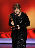 Abi Morgan on stage at the 65th Emmys