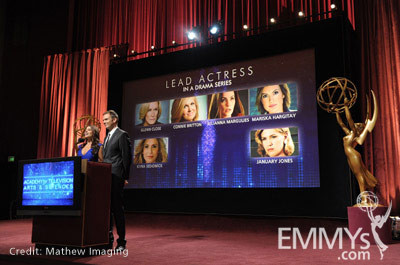 Sofia Vergara and Joel McHale at the 62nd Primetime Emmy Awards Nominations Ceremony