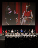 Nurse Jackie castmembers gather on Goldenson Theatre stage in Noho