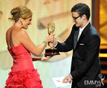 Actress Toni Collette and presenter Justin Timberlake