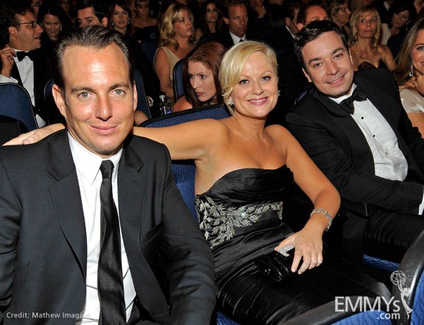 Actors Will Arnett, Amy Poehler and Jimmy Fallon 