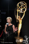 Edie Falco at the 62nd Annual Primetime Emmy Awards held at Nokia Theatre