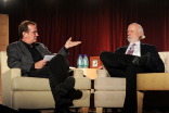 Emcee Pete Hammond and honoree James Burrows