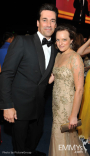 Jon Hamm, Elisabeth Moss during the Academy of Television Arts & Sciences 63rd Primetime Emmy Awards at Nokia Theatre L.A. Live