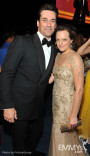 Jon Hamm, Elisabeth Moss during the Academy of Television Arts &amp; Sciences 63rd Primetime Emmy Awards at Nokia Theatre L.A. Live 