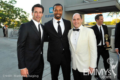 Actors Jon Hamm (L), Isaiah Mustafa and producer Matthew Weiner attend Governor's Ball