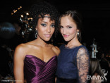 Annie Ilonzeh (L) and Minka Kelly arrive at the Governors Ball 