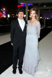 Simon Helberg (L) and Jocelyn Towne arrive at the Governors Ball 