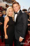 Jaime Bergman and David Boreanaz (R) arrive at the Academy of Television Arts &amp; Sciences 63rd Primetime Emmy Awards