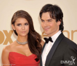 Nina Dobrev and Ian Somerhalder arrive at the Academy of Television Arts &amp; Sciences 63rd Primetime Emmy Awards