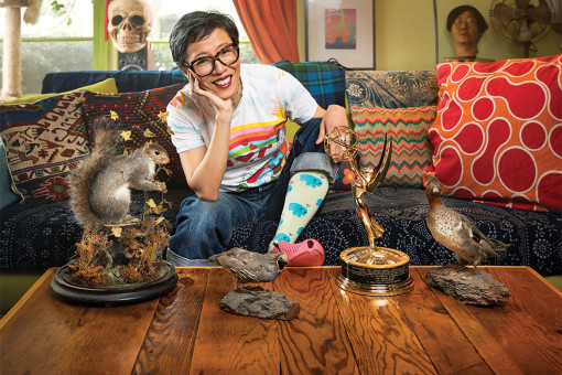 Chi-Yoon Chung with her Emmy and some friends.