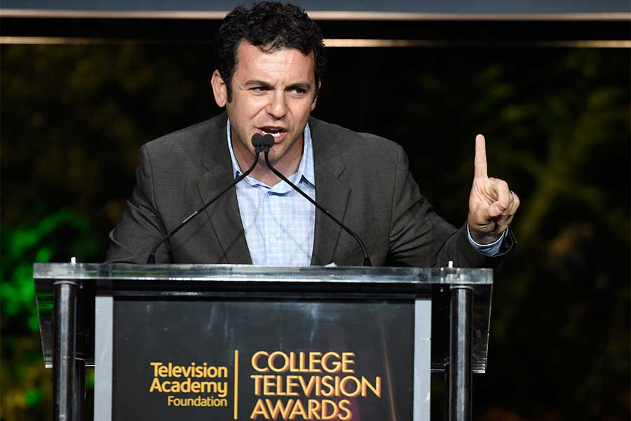 Fred Savage speaks at the 37th College Television Awards at the Skirball Cultural Center on Wednesday, May 25, 2016, in Los Angeles.