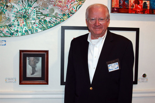 Television Academy Senior Vice President, Awards John Leverence with one of his art pieces.