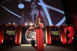 Kristin Leffler accepts The Loreen Arbus Focus on Disability Scholarship award at the 35th College Television Awards